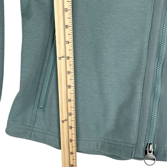Athleta Moto Jacket Minimalistic Grey SIZE S Green Gym Travel Zip Up #982849 - Picture 15 of 16